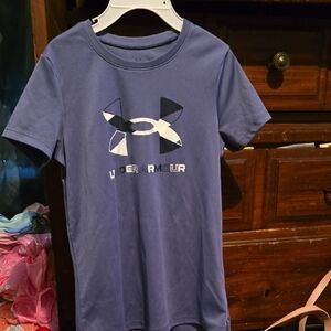 !!. Girls S Blue Short Sleeve  Tee